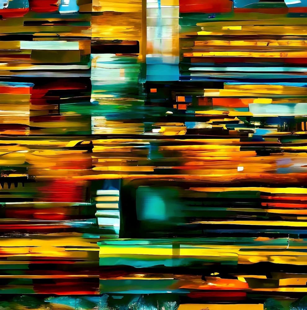 Vibrant Abstract Lines by mnemonixART — canvas wall art