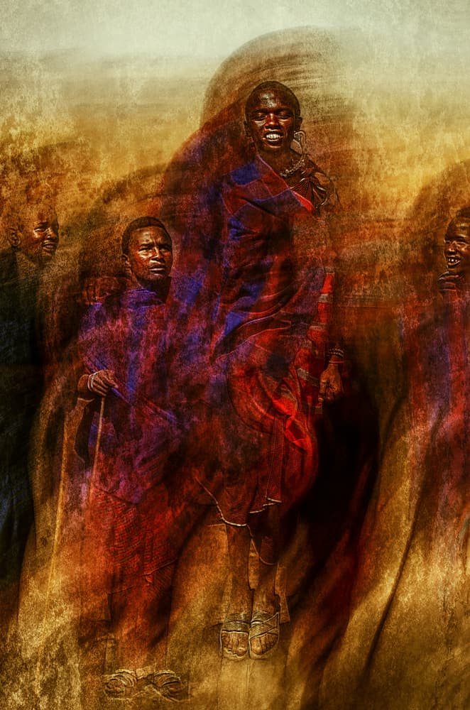 Maasai Jumping Dance by Jan van der Linden — canvas wall art
