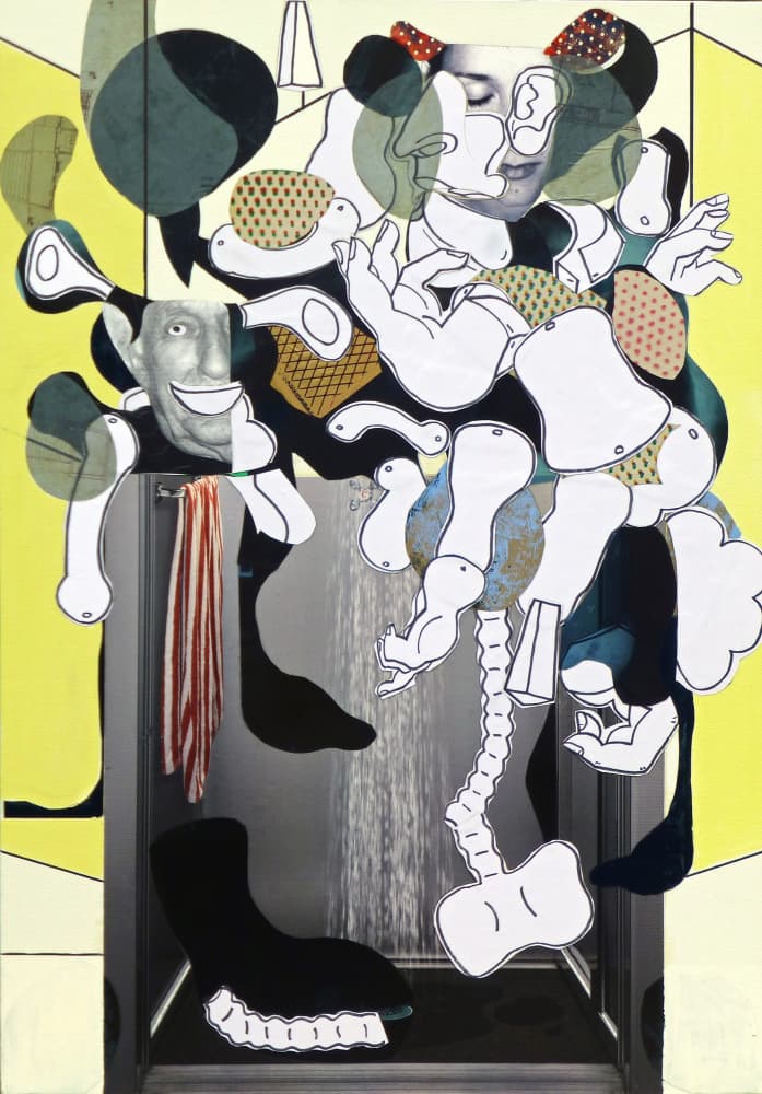 Floating Faces Shower Collage by Pascal Marlin — canvas wall art