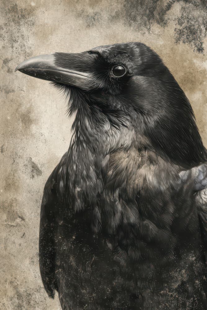 Dark Raven Profile by Rafal Kulik — canvas wall art