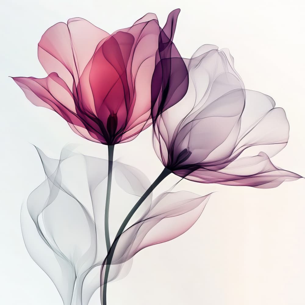 Ethereal Translucent Blooms by Bilge Paksoylu — canvas wall art