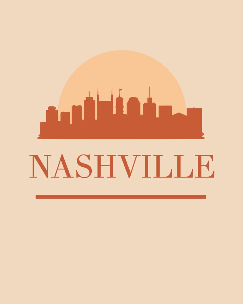 Nashville City Skyline by Emiliano Deificus — canvas wall art