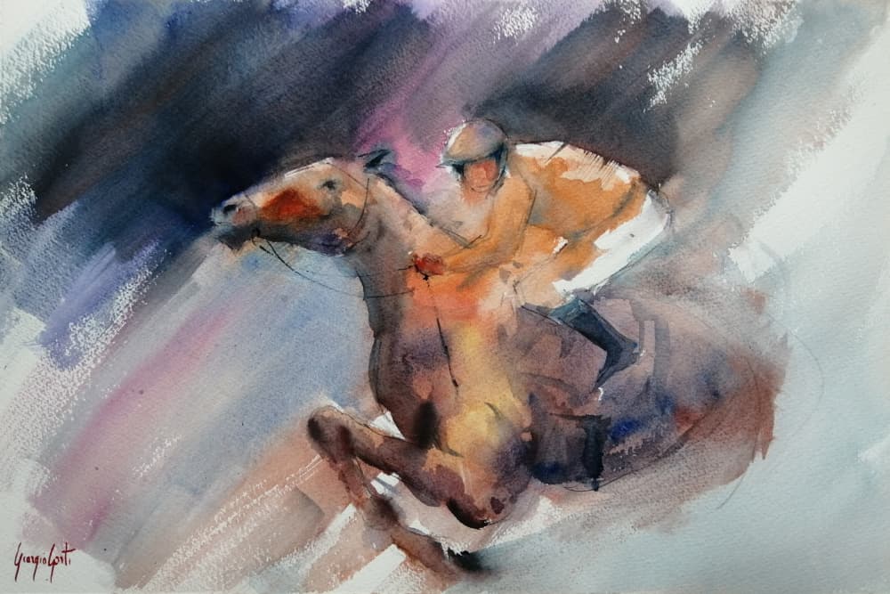 Dynamic Horse Race by Giorgio Gosti — canvas wall art