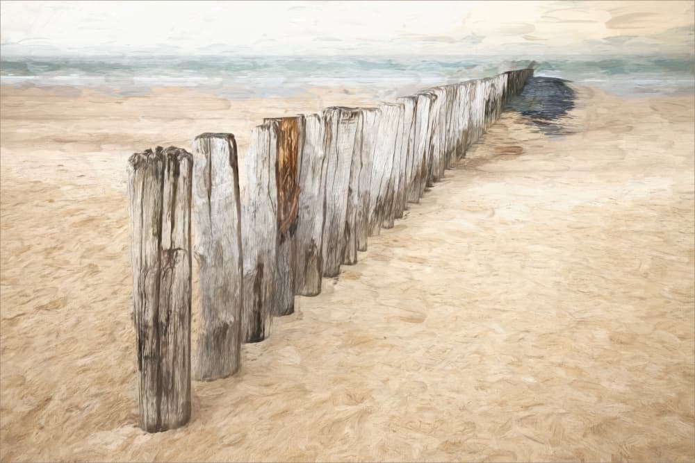 Weathered Beach Posts by Gilbert Claes — canvas wall art