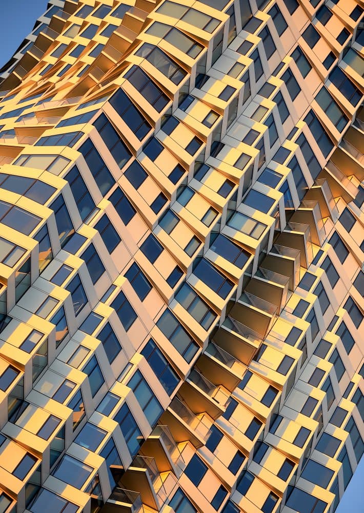 Twisting Golden Facade by Robin Wechsler — canvas wall art