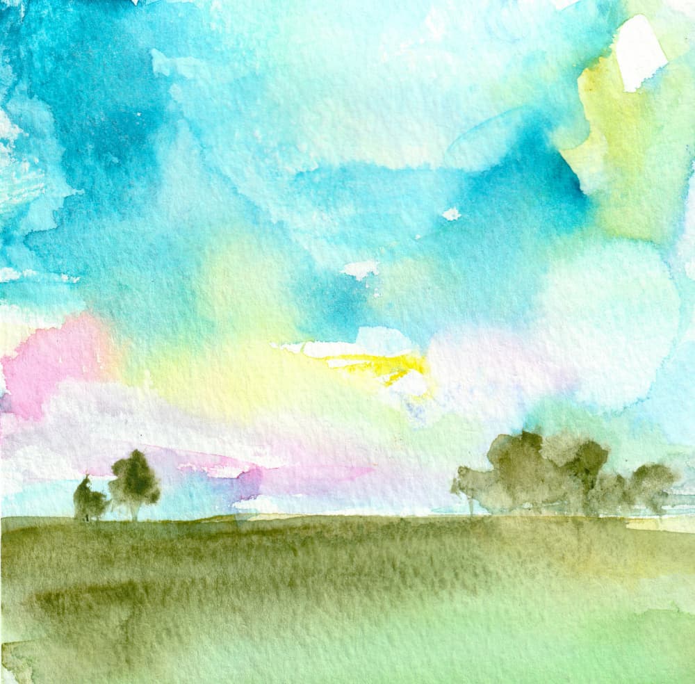 Peaceful Field Sunset by Christine Lindstrom — canvas wall art