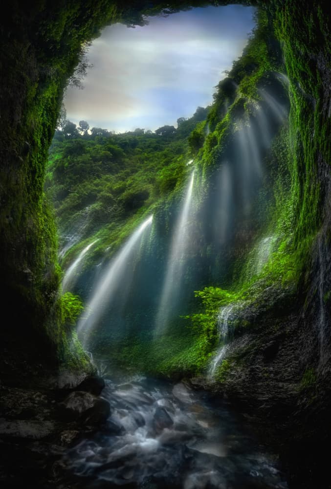 Emerald Cave Waterfall by Yuan Su — canvas wall art