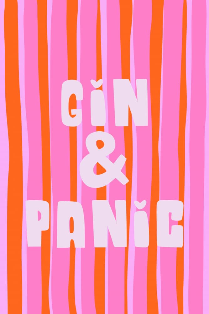 Groovy Gin Panic Stripes by Treechild — canvas wall art