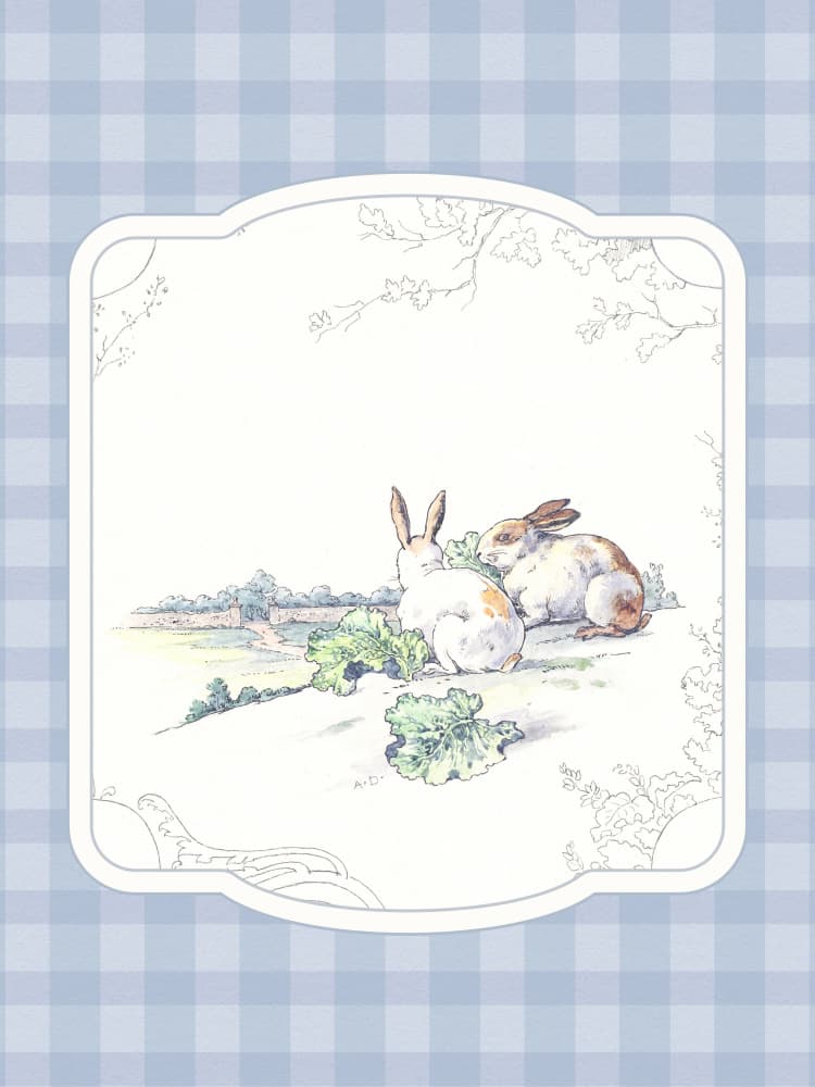 Cute Country Bunnies by Wild Violets — canvas wall art