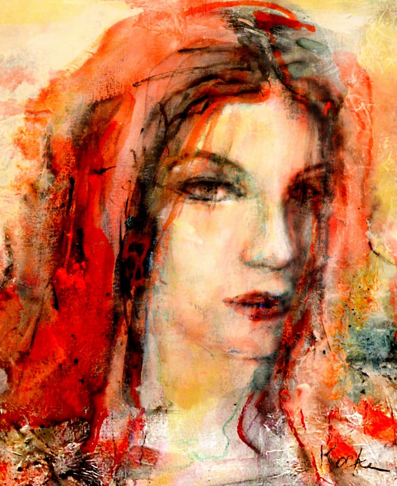 Vibrant Expressive Portrait by Hein Kocken — canvas wall art