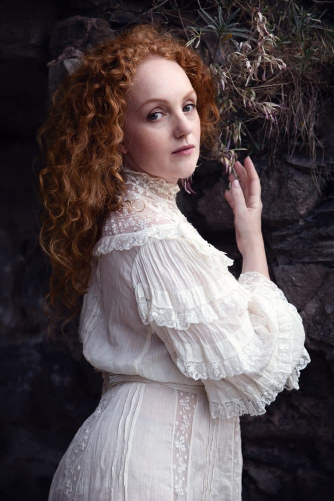 Vintage Redhead in Lace by Jan Slotboom — canvas wall art