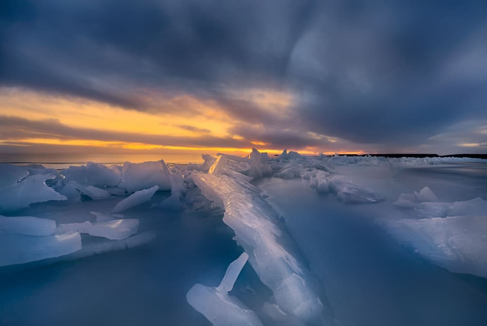 Icy Golden Dusk by YANGYING — canvas wall art