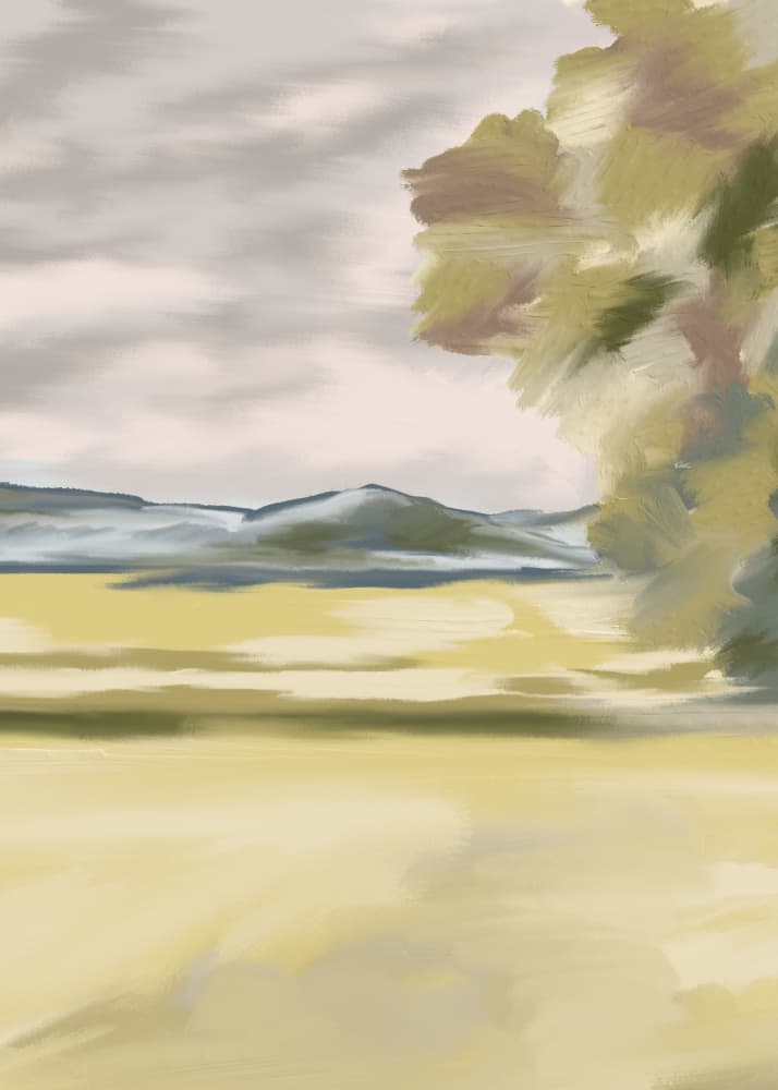 Golden Field Serenity by Jenna Alheit — canvas wall art