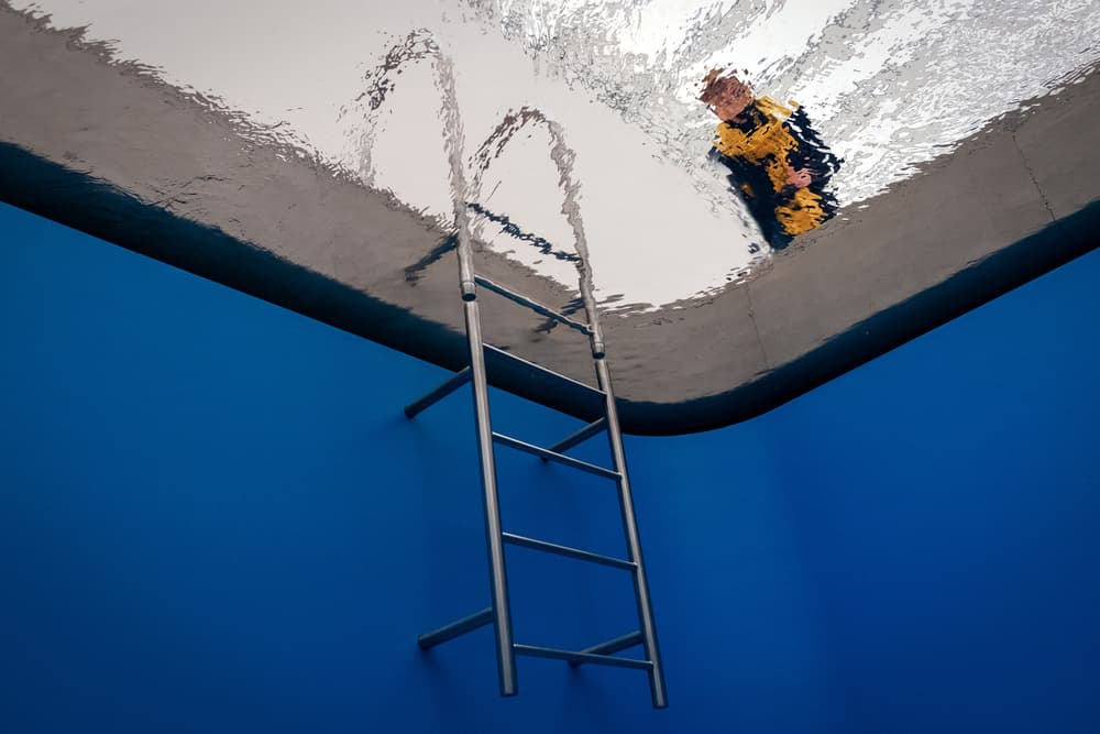Underwater Pool Ladder View by Lus Joosten — canvas wall art