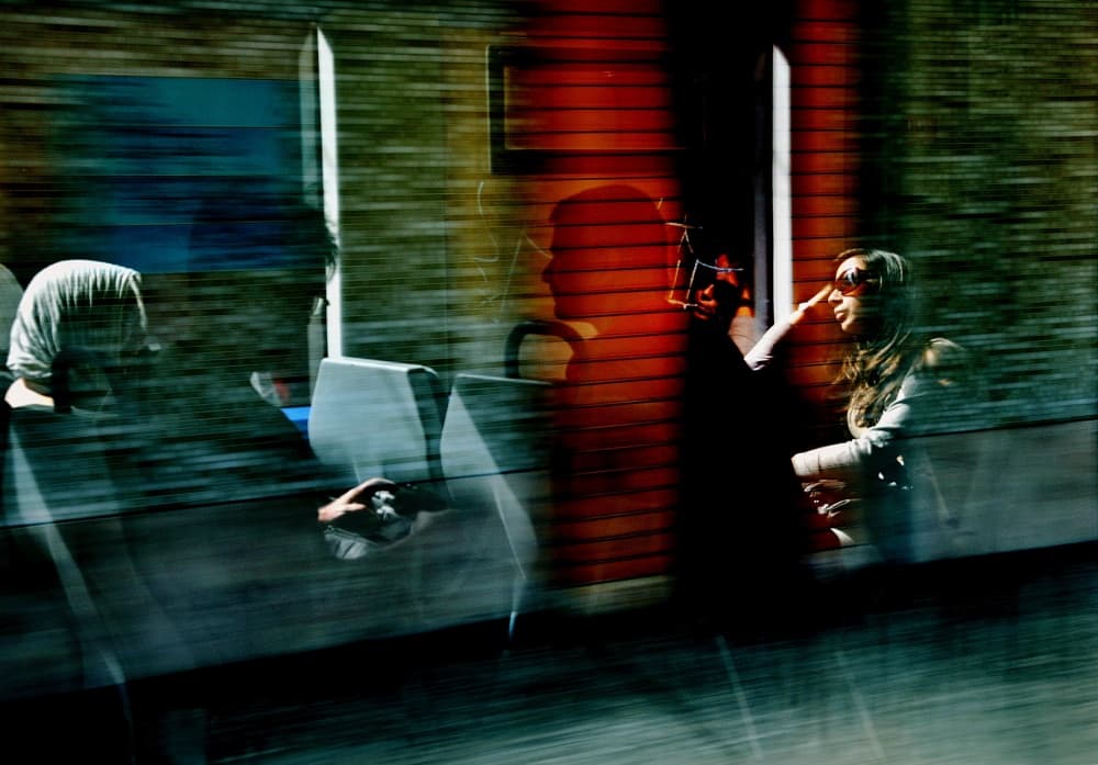 Train Window Reflections by Mirela Momanu — canvas wall art