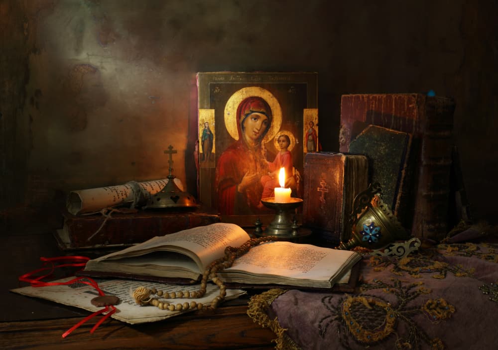 Madonna and Candlelight by Andrey Morozov — canvas wall art