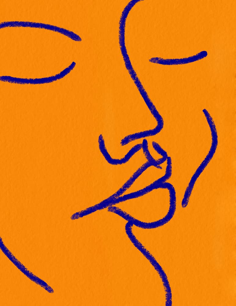 Tender Orange Kiss by JLC ART — canvas wall art