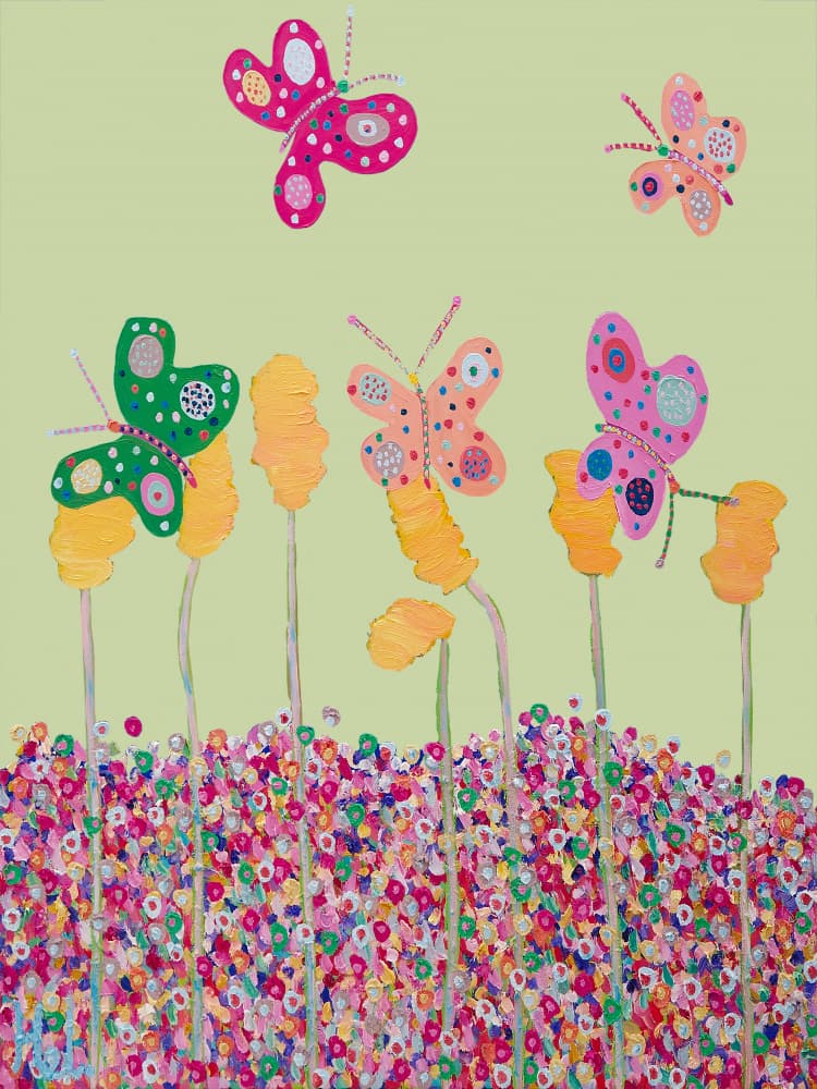 Colorful Butterfly Garden by Helen Joynson — canvas wall art