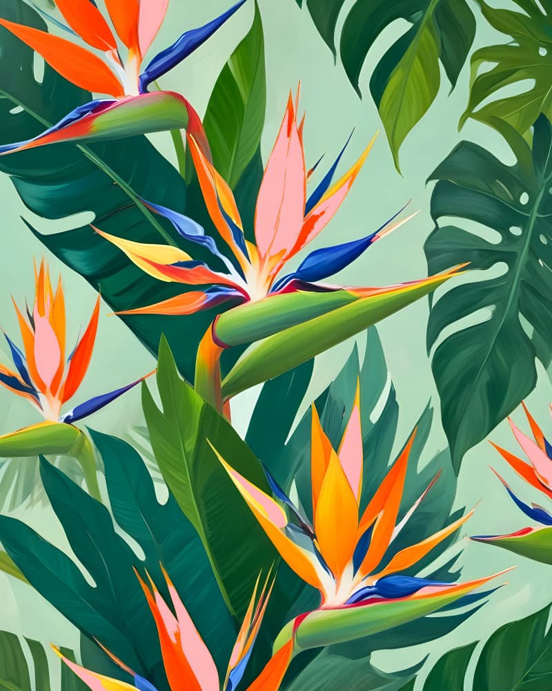Tropical Bird of Paradise by Uma Gokhale — canvas wall art