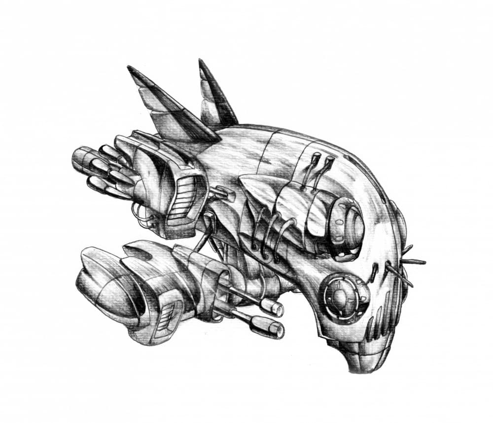 Intricate Sci-Fi Robot by Kulik — canvas wall art