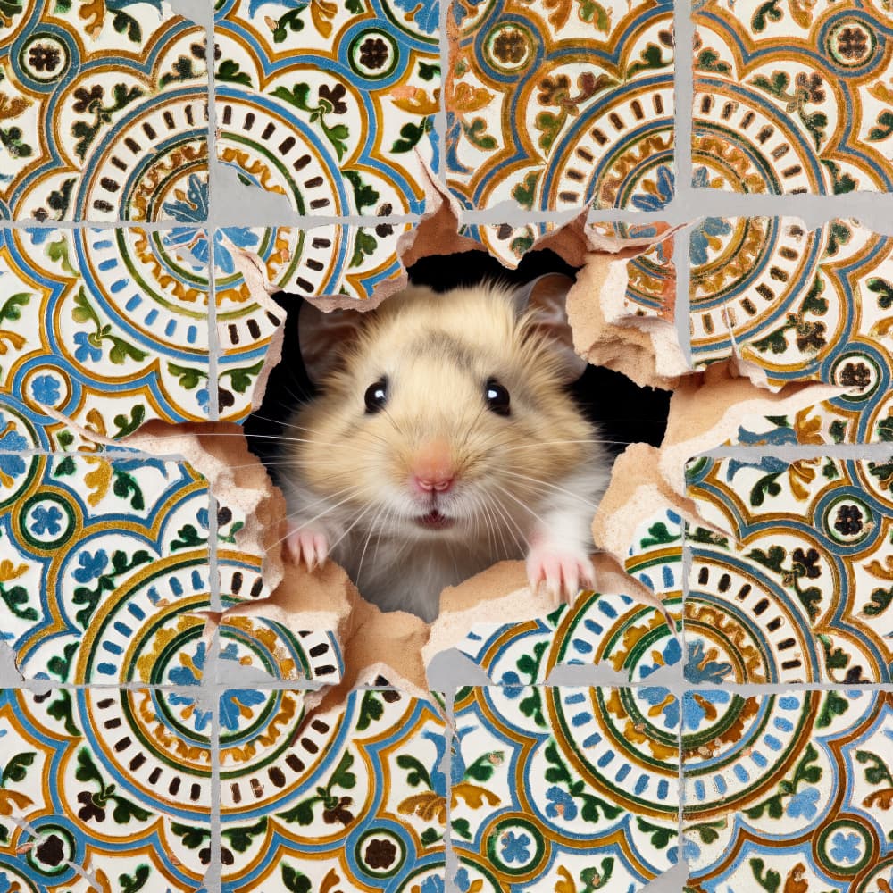 Curious Hamster Peeking by Marja van den Hurk — canvas wall art