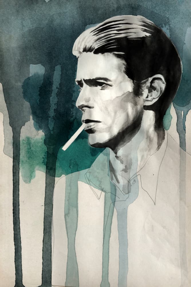 Pensive Man Profile Smoke by David Diehl — canvas wall art