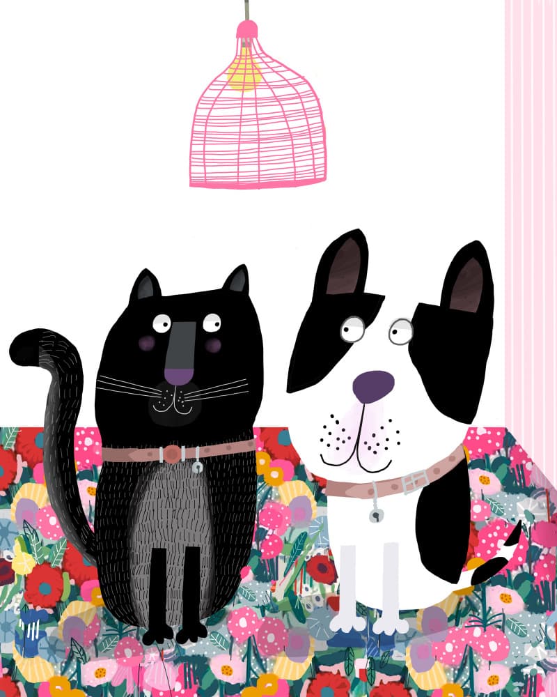 Whimsical Pet Friends by Carla Daly — canvas wall art