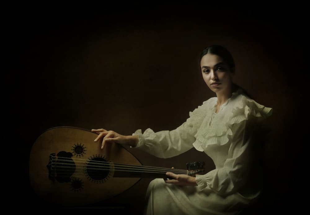 Elegant Oud Musician by Moein Hasheminasab — canvas wall art