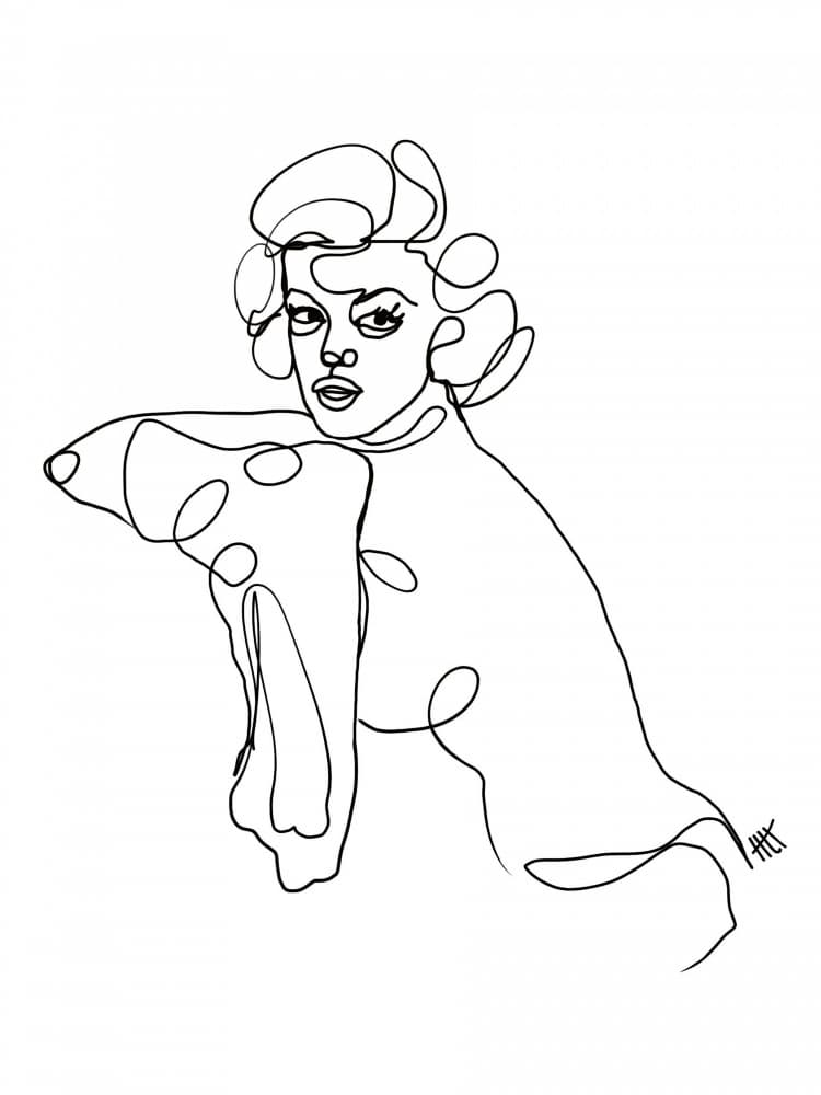 Elegant Line Art Portrait by Hanna Lee Tidd — canvas wall art