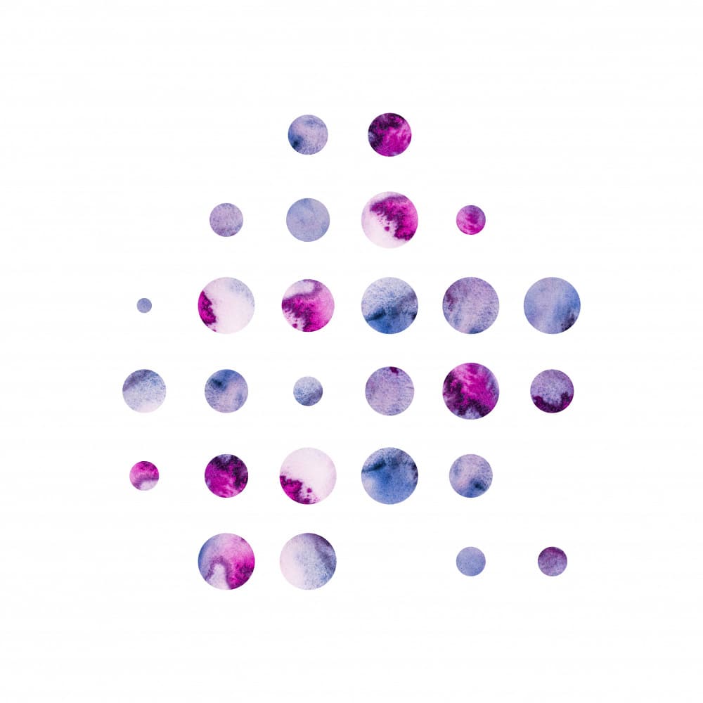 Cosmic Watercolor Circles by Fabiana Silveira — canvas wall art