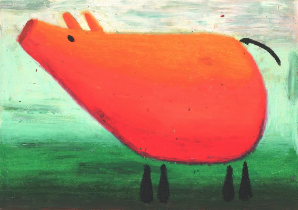 Abstract Red Pig by Kulik — canvas wall art