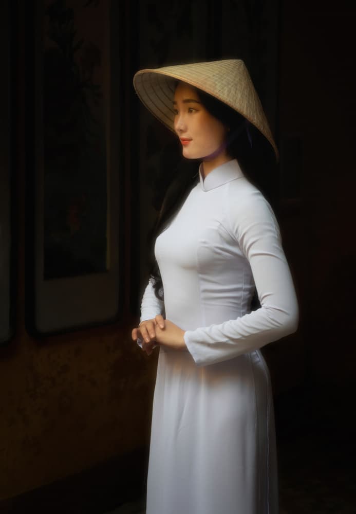 Graceful Vietnamese Woman by Antoni Figueras — canvas wall art
