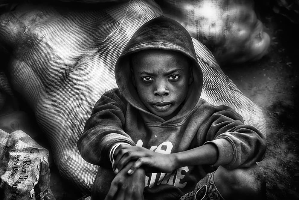 Hooded Child Gaze by Sergio Pandolfini — canvas wall art