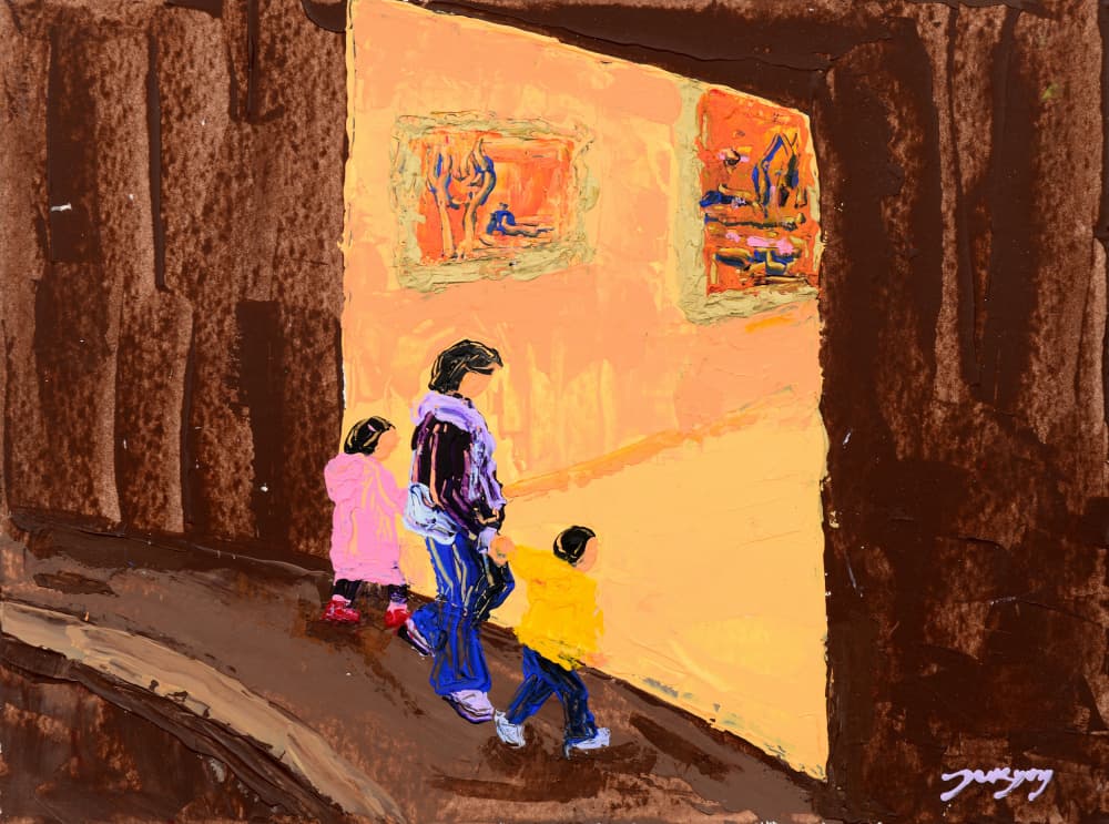 Family Gallery Visit by Jukyong Park — canvas wall art