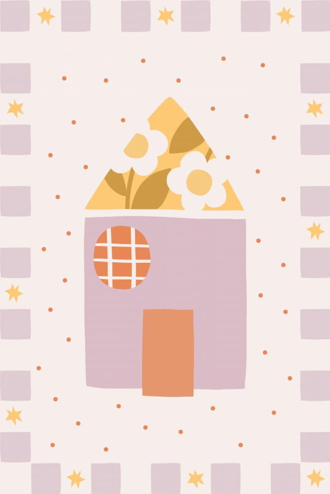 Cute Flower House by Menina Lisboa — canvas wall art