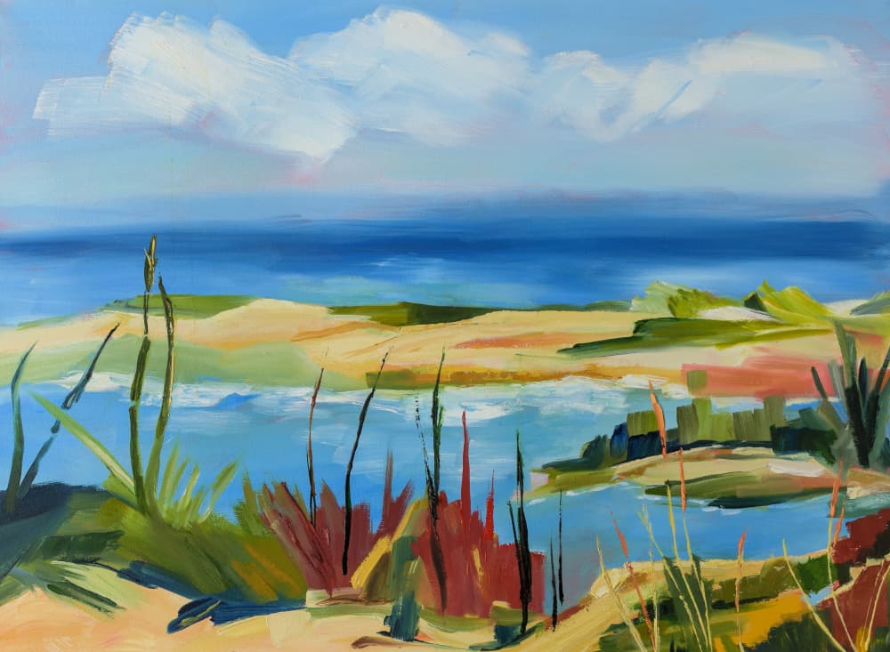Vibrant Coastal Landscape by Maxine Shore — canvas wall art