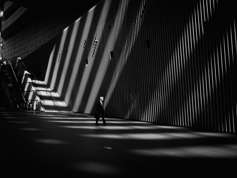 Man in Geometric Light by Yasuhiro Takachi — canvas wall art