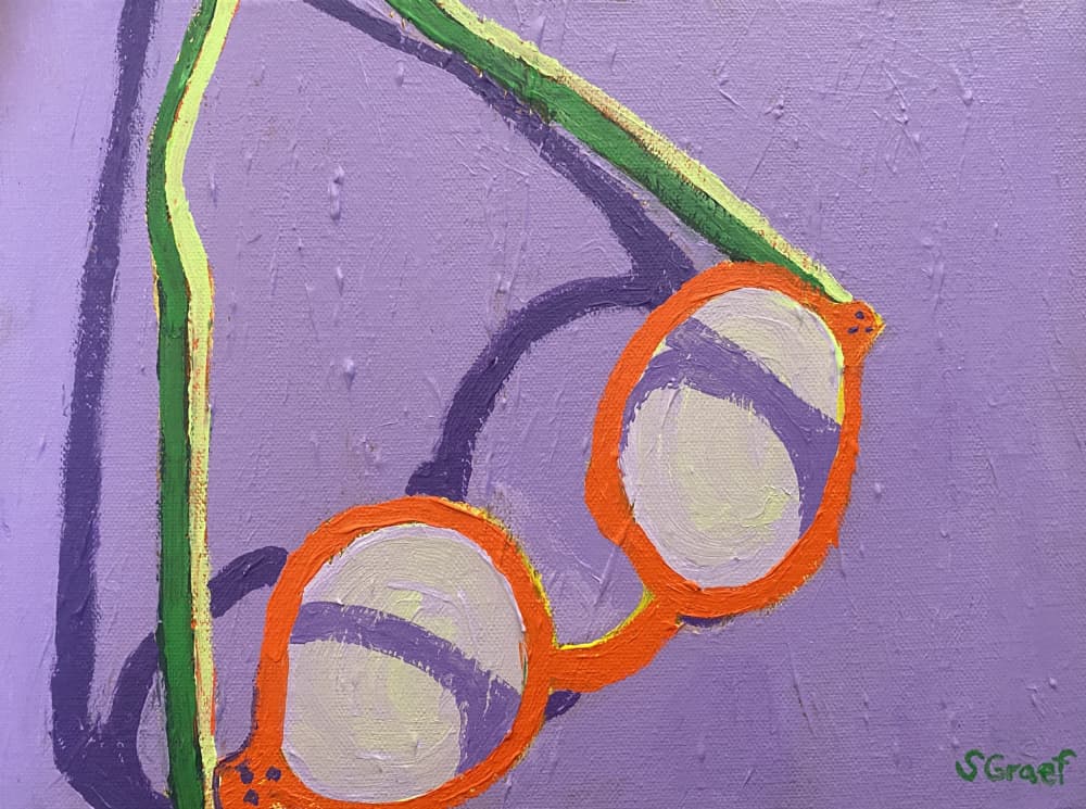 Glasses on Lavender by Sue Graef — canvas wall art