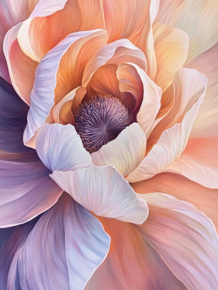 Soft Pastel Bloom by Bilge Paksoylu — canvas wall art