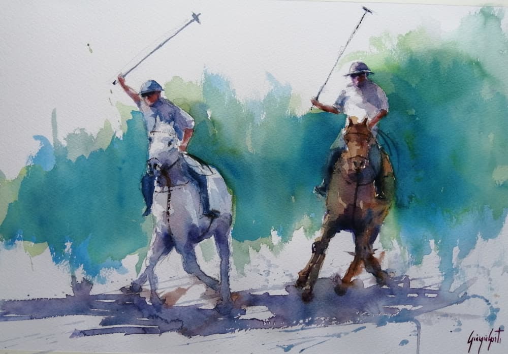 Polo Match Action by Giorgio Gosti — canvas wall art