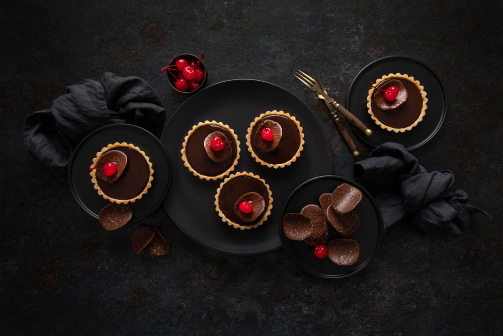 Dark Chocolate Cherry Tarts by Diana Popescu — canvas wall art