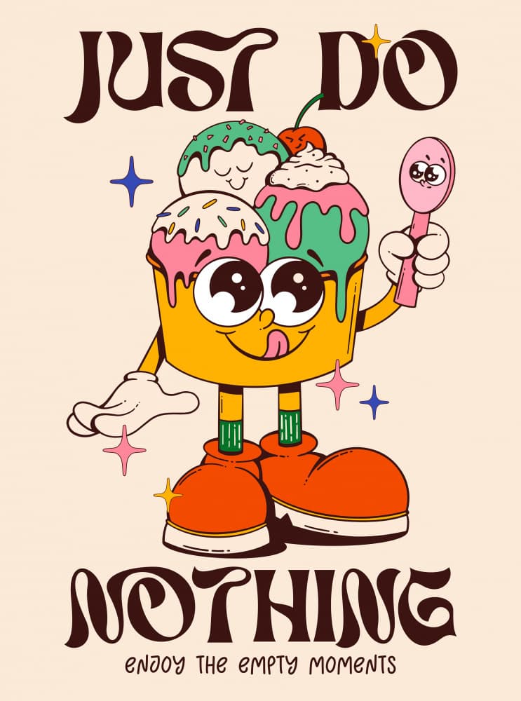 Just Do Nothing Ice Cream by Alina Shulhouskaya — canvas wall art