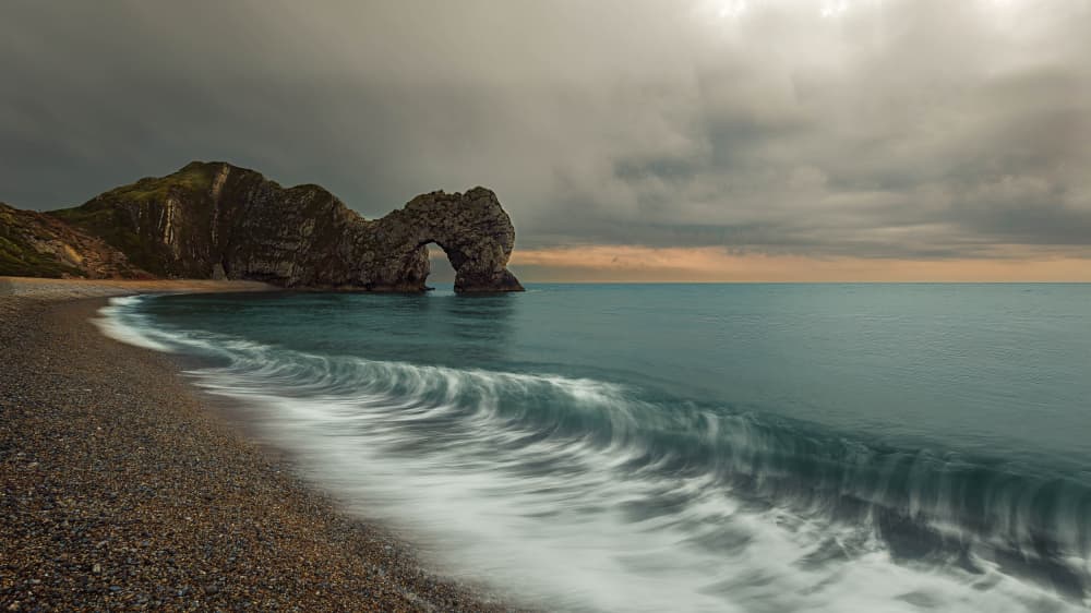 Durdle Door Ocean Waves by Wim Denijs — canvas wall art