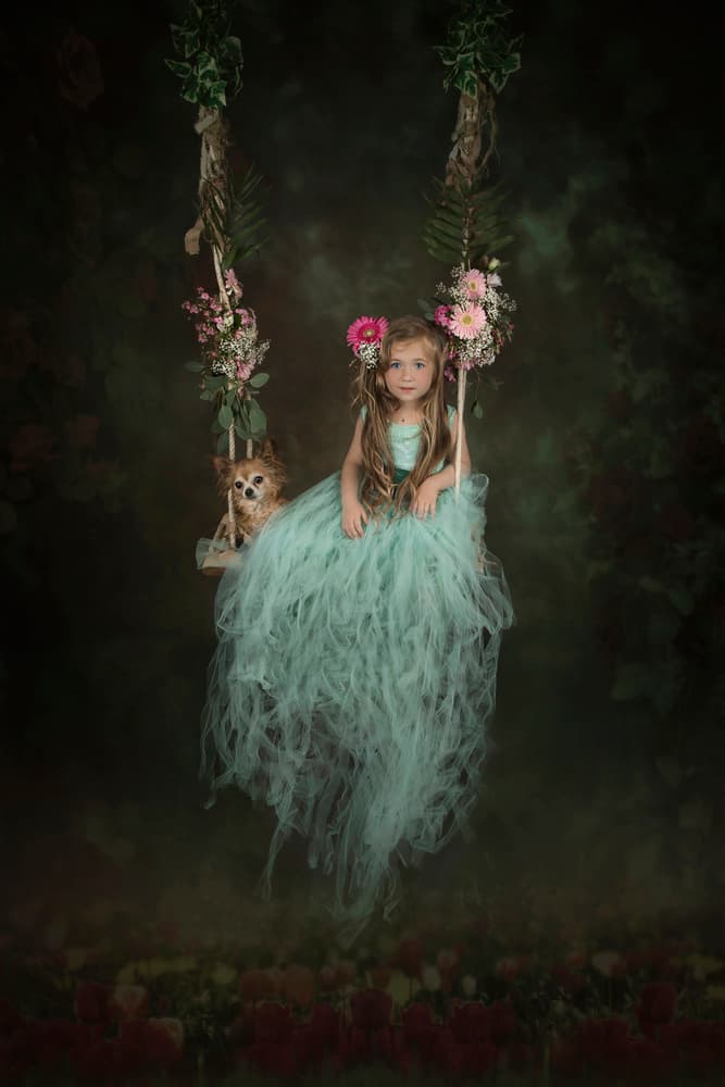 Enchanted Girl On Swing by Carola Kayen-Mouthaan — canvas wall art