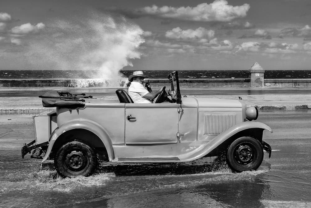 Havana Classic Car Waves by Andy Bauer — canvas wall art