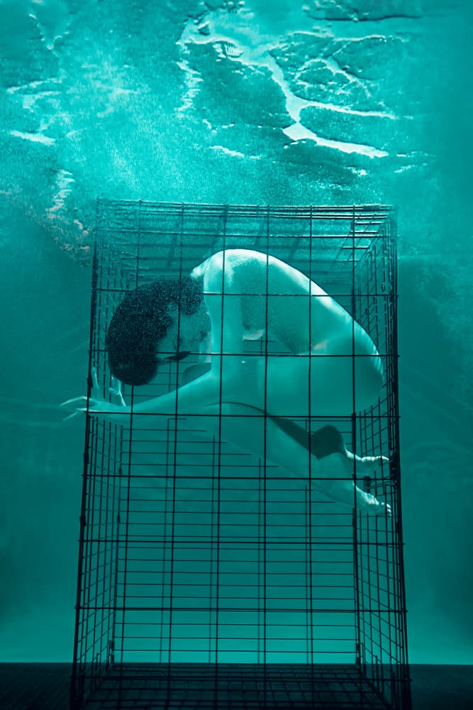 Man Trapped Underwater by Zanna — canvas wall art