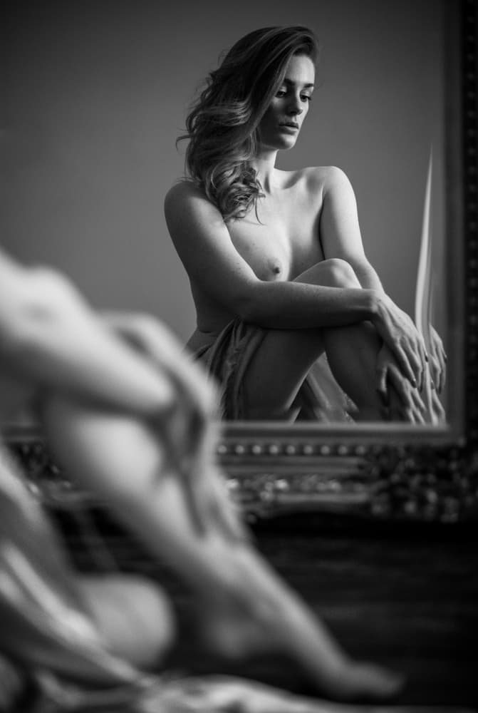 Pensive Nude Reflection by Colin Dixon — canvas wall art