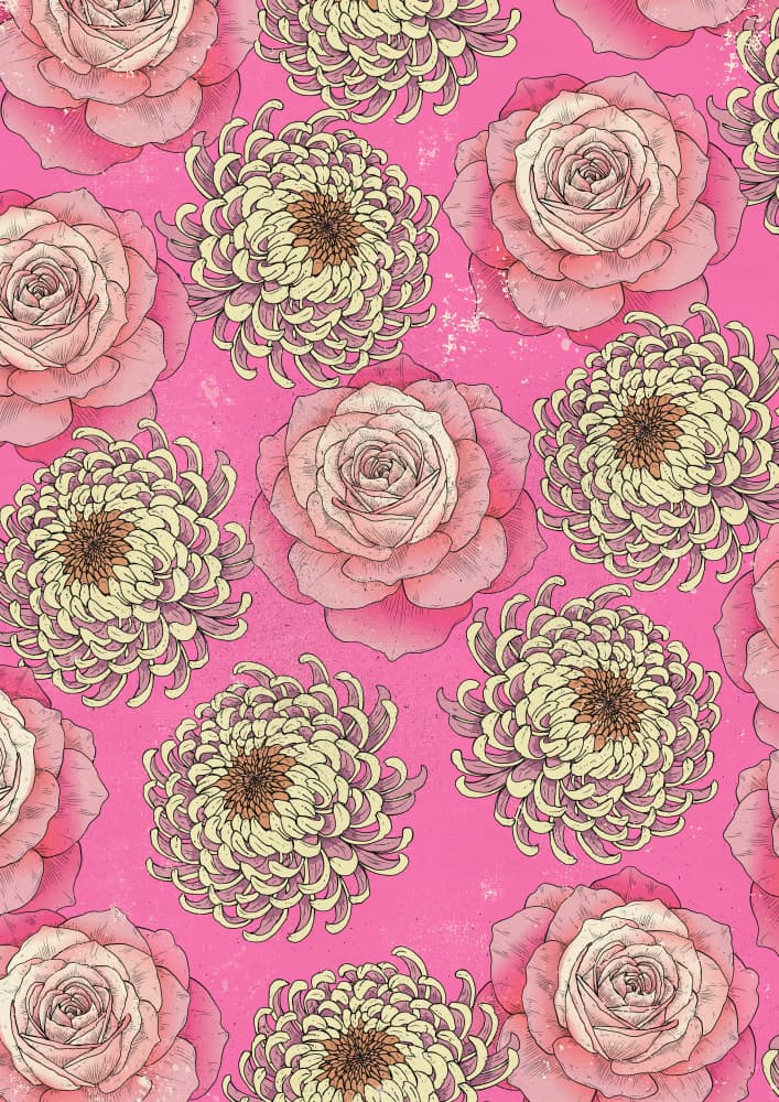 Vibrant Floral Pattern by Nicholas — canvas wall art