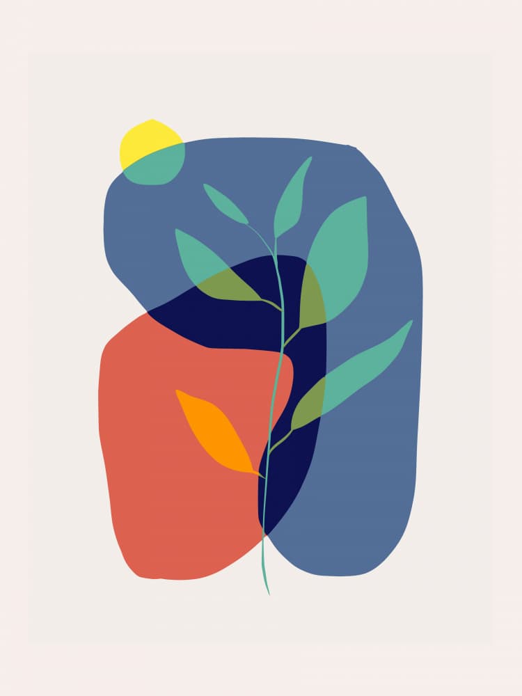 Abstract Botanical Shapes by Little Dean — canvas wall art