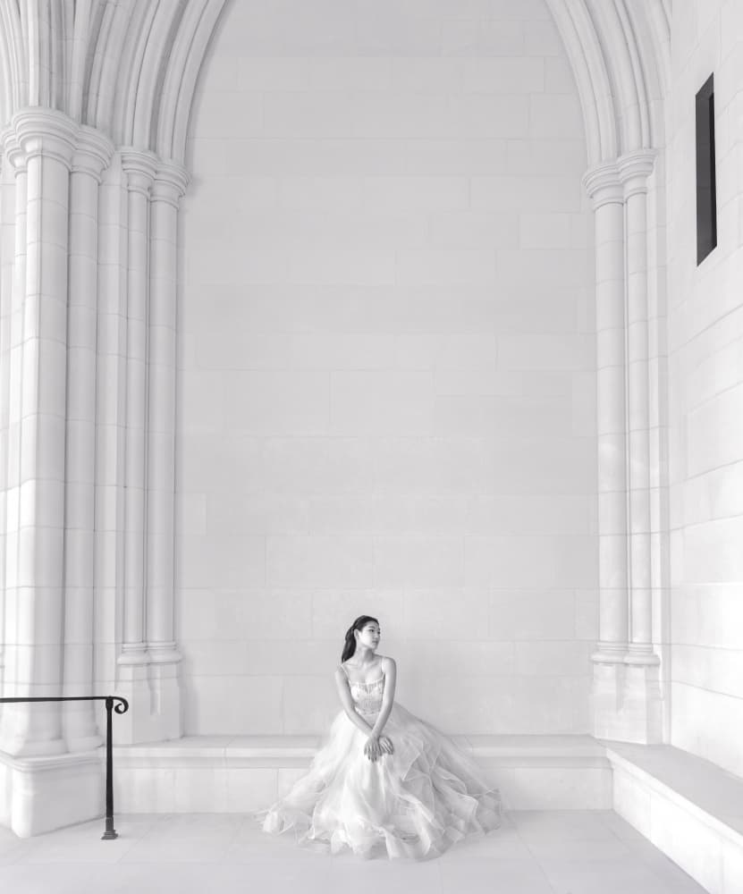 Graceful Woman Stone Arch by Catherine Wang — canvas wall art